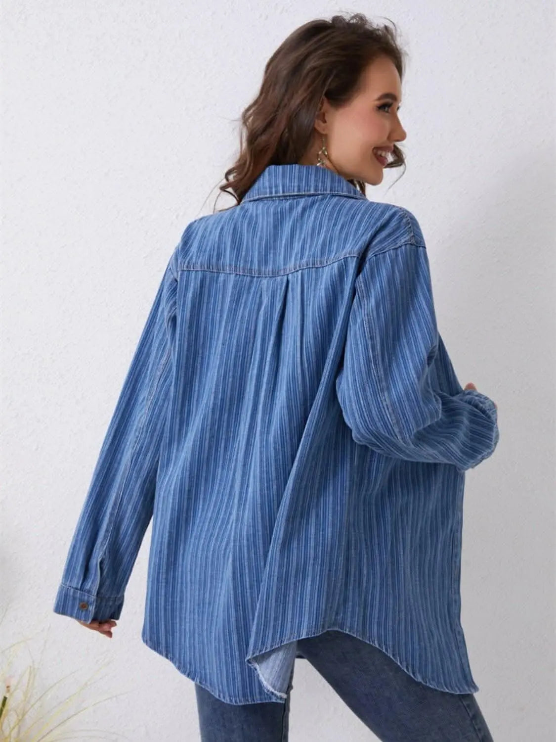Stylish striped denim shirt - Love Salve